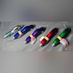 5 NEW race car-shaped ballpoint pens NWT